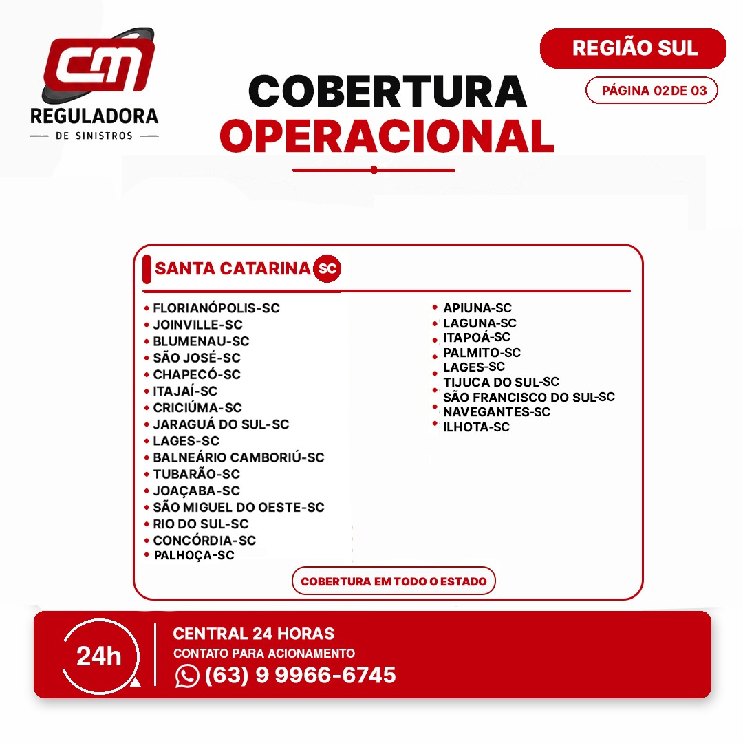 Cobertura Operacional - Região Sul - Página 2 de 3 - Santa Catarina